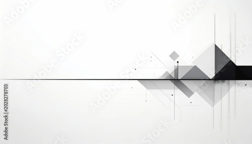 Geometric shapes on white background.