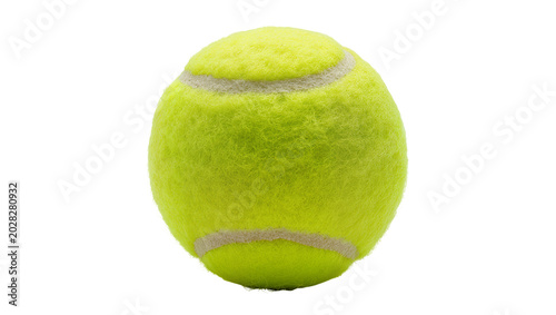 Tableau sur toile Tennis ball with fuzzy yellow surface and white seams