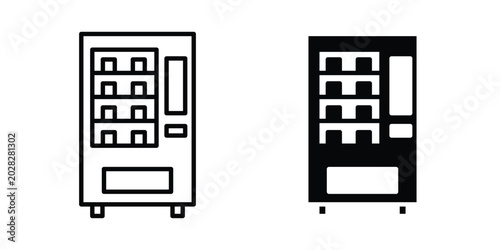 Vending machine icon editable vector. Solid and line icons.