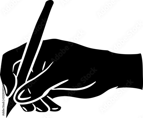 Silhouette of handwriting