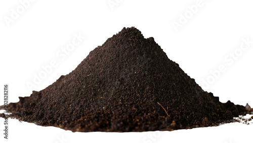 Bild auf Leinwand Pile of dark brown soil with visible texture