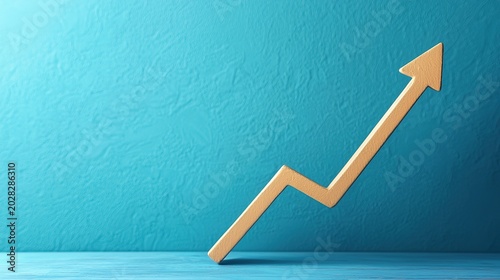 Financial success through profit growth chart with upward arrow business environment infographic view