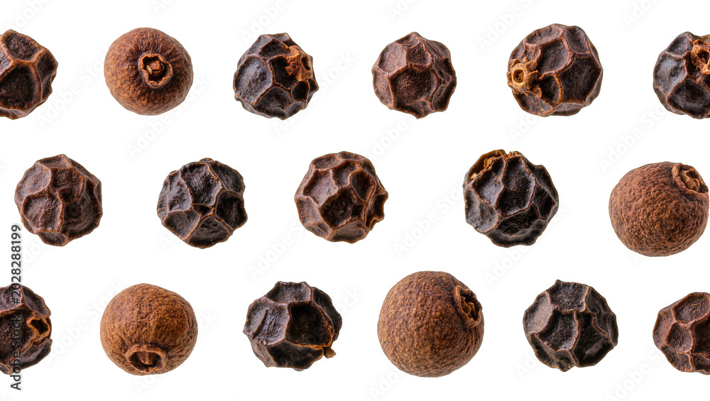 Φωτογραφία Whole black peppercorns spice seeds