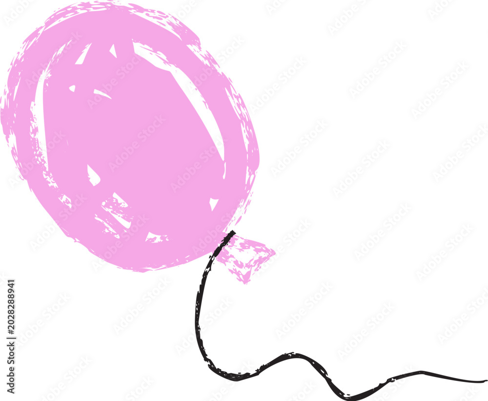Fototapeta premium Balloon Floating With Curly String Sketch
