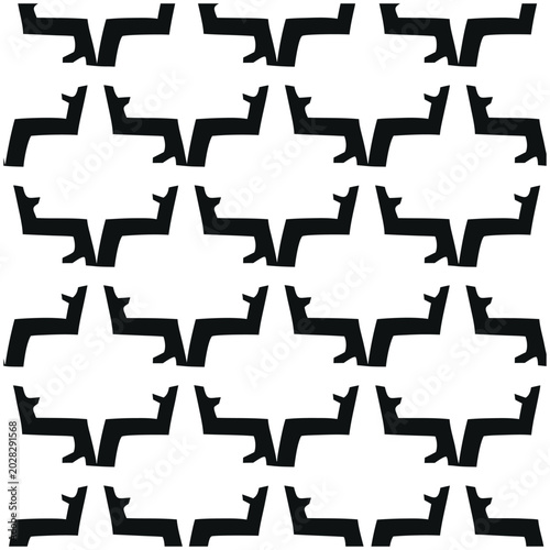 Foto Year of the Goat Seamless Pattern Monochrome Zodiac Background