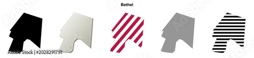 Φωτογραφία Bethel (Delaware) blank outline map set