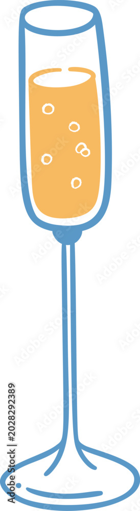 Fototapeta premium Champagne Flute Toasting Line Art