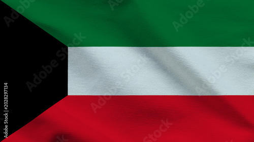Bild auf Leinwand National flag of Kuwait on wavy cloth