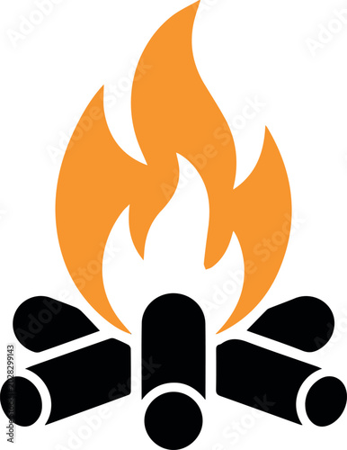 Εκτύπωση καμβά Campfire safety symbol for emergency use