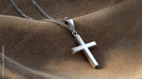 Cross necklace accessory on dark background