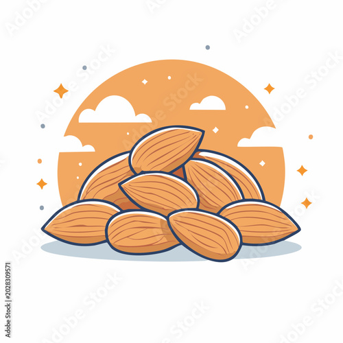Pile of Almonds Illustration