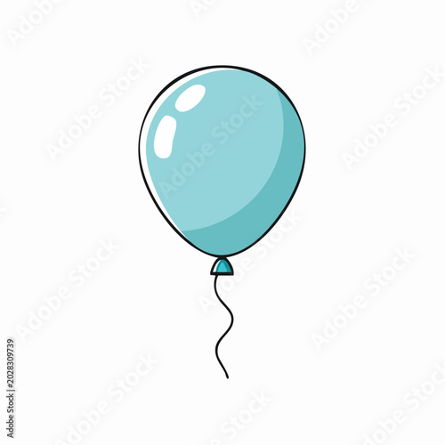 Single Blue Balloon Illustration