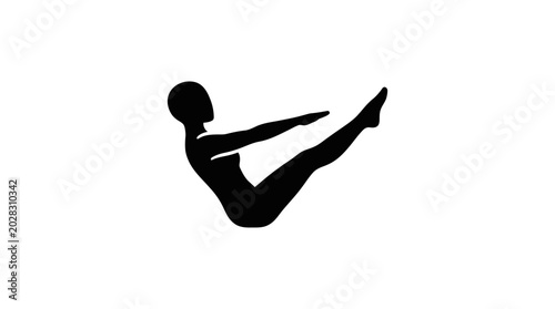 Konstfotografi Person performs a challenging core strengthening exercise while maintaining a balanced pose on the floor