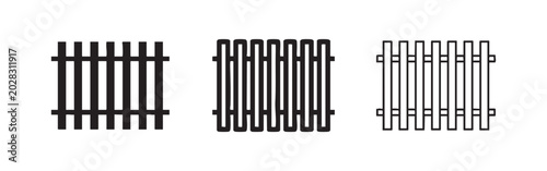 Εκτύπωση καμβά Fence icon set for garden and property boundary vector design