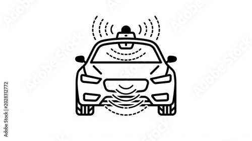autonomous vehicle sensor technology icon