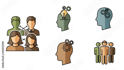 Fotografia People interacting with ideas and each other in a conceptual manner