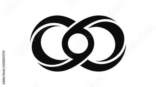 Photos Infinity loop design incorporates two interlocking circular shapes with a central void