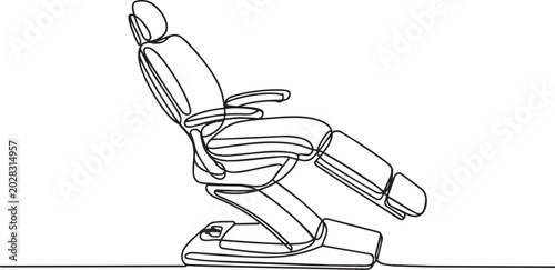 Tableau sur toile Reclining Office Chair, Modern Furniture, Vector Illustration, Line Art