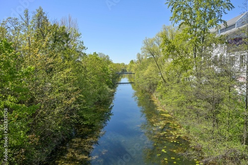 Bild auf Leinwand Karl-Heine-Kanal, Höhe Am Kanal, Leipzig, Sachsen, Deutschland
