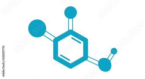 molecular structure diagram teal flat icon on white background