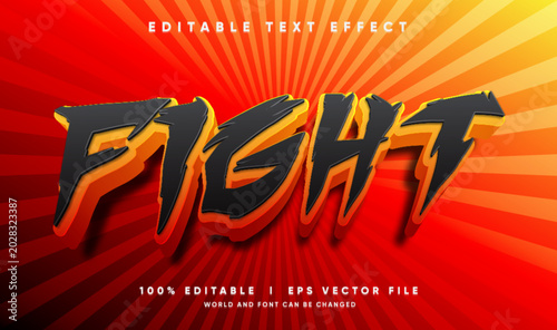 fight vector text effect with modern style