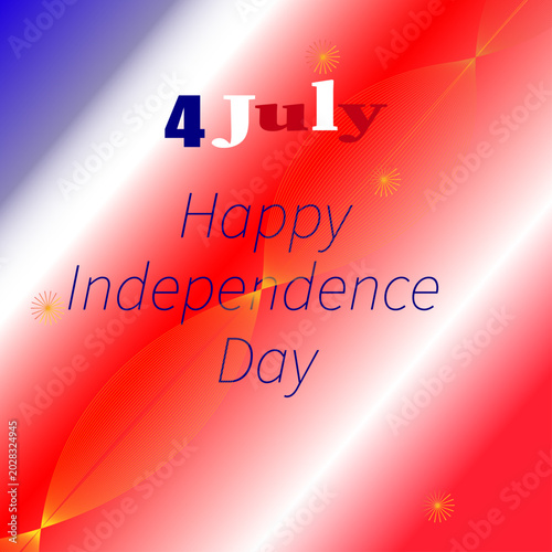 Happy Independence Day Patriotic Background and Greeting Card Design