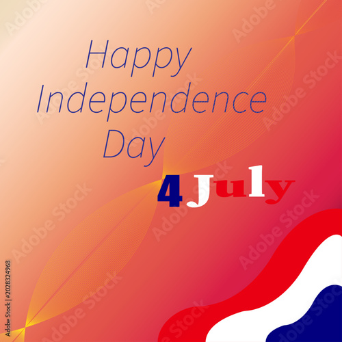 Happy Independence Day Patriotic Background and Greeting Card Design