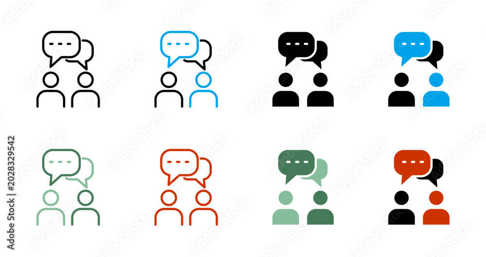 Obraz premium Communication and Chat Icon Vector Illustration with Speech Bubbles