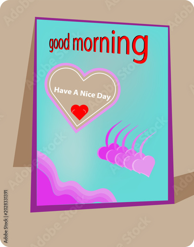 Good Morning Greeting Card Design.
