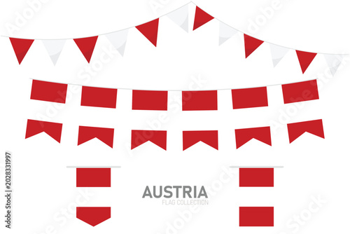 Austria national flag collection, Flag garlands festive bunting triangle banners and hanging flag