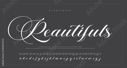 Photos Signature script lettering font