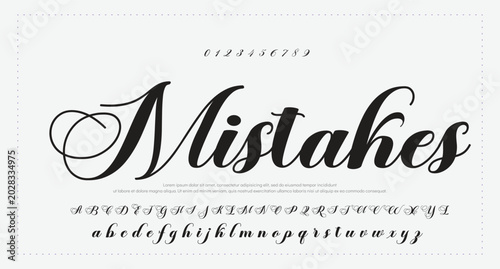 Fotografie Signature script lettering font