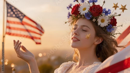 Cinematic Woman in Golden Hour with Gentle Breeze and Soft Motion — Serene Lifestyle Video
