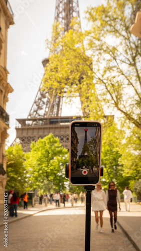 The Eiffel Tower in a beautiful day in Paris in France on may 15th 2026