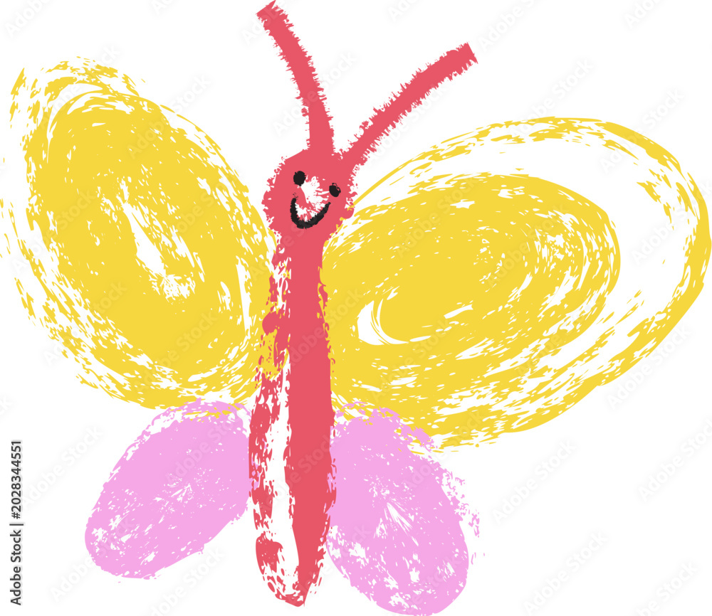 Obraz premium Butterfly Smiling Sketch Brush Style