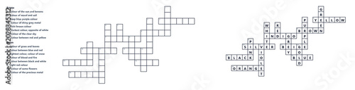 Φωτογραφία Crossword puzzle templates for recreational word games on the topic of the Colou