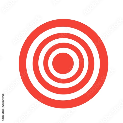 Red Bullseye Target Icon – Concentric Circles Goal Achievement Symbol Design