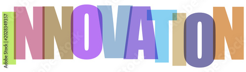 Foto Innovation concept, colorful letters, creative idea, business inspiration