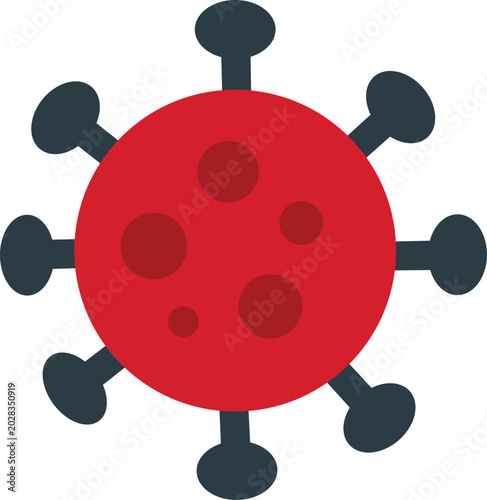 Fotografia Red virus cell illustration representing infectious disease.