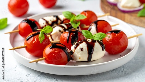 Caprese-Spieße mit Balsamico