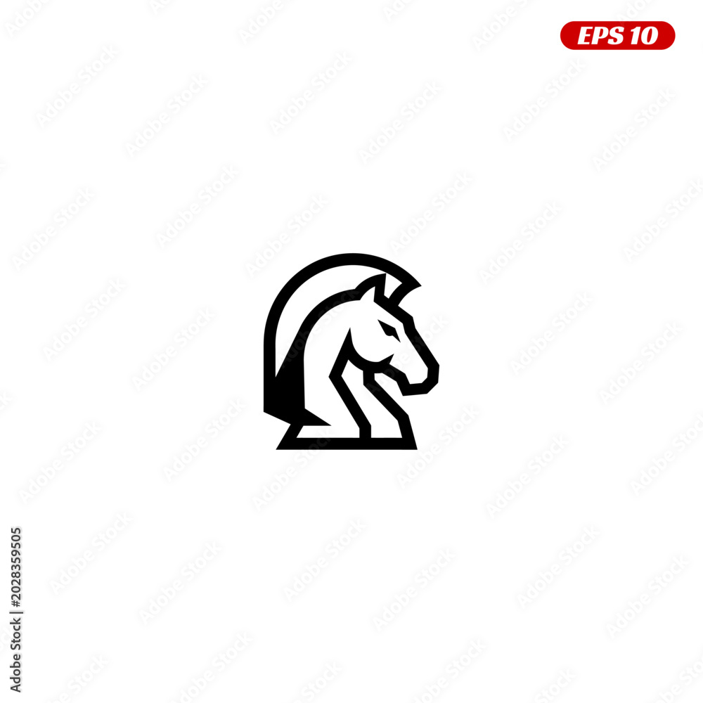 Fototapeta premium Black and White Horse Chess Piece Icon Vector.