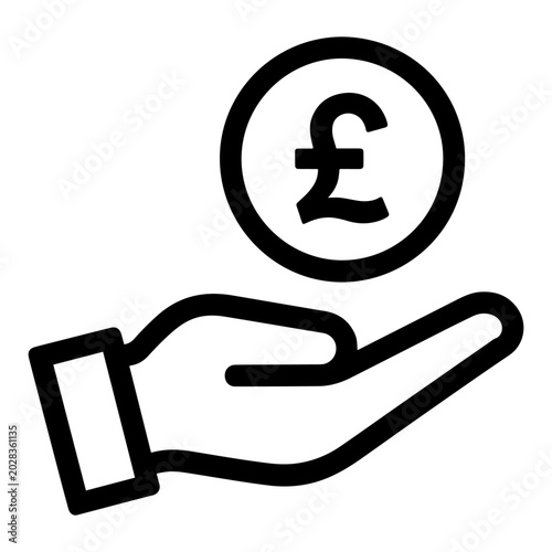 Canvastavla pound coin hand payment icon