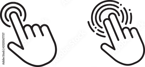 Quadro em tela Art & Illustration, Human hand index finger screen tap and double click interact