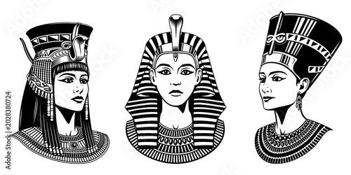 Cuadro en lienzo Cleopatra, Nefertiti, Hatshepsut