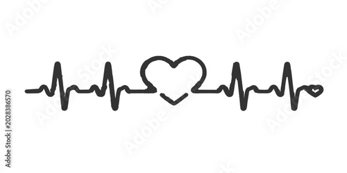 Foto A creative medical illustration of a red heartbeat vector line forming the shape