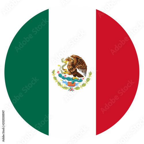 flag of mexico with round shape