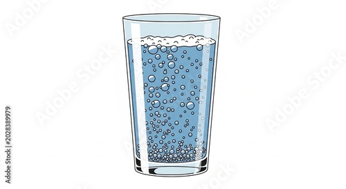 Refreshing Glass Of Water With Bubbles And Clarity.