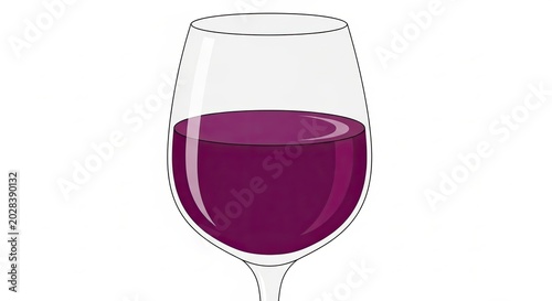 Elegant Purple Wine Glass On White Background.