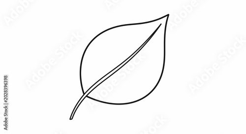 Simple leaf illustration on white background for design and nature concepts