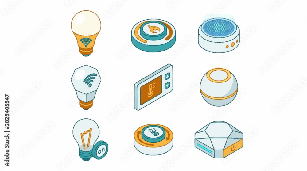 Fototapeta premium Collection of various modern technology icons.